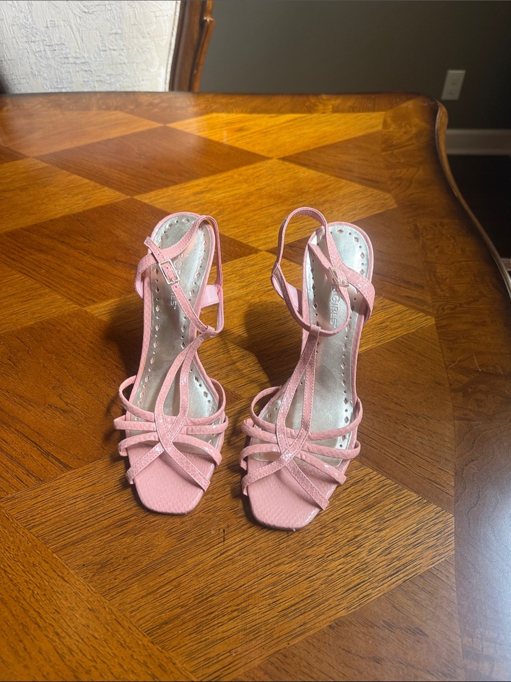 BCBGirls Pink Strappy Stiletto Sandals